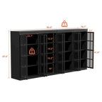 Sophisticated Storage Ensemble: Buffet Sideboard Bookshelf Cabinet