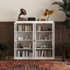 Sophisticated Storage Ensemble: Buffet Sideboard Bookshelf Cabinet