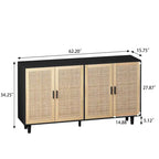 62.20Elegant and Functional 4-Door Rattan Sideboard/Buffet