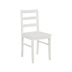 5-Piece White Dining Set for 4, Ladder Back Chairs