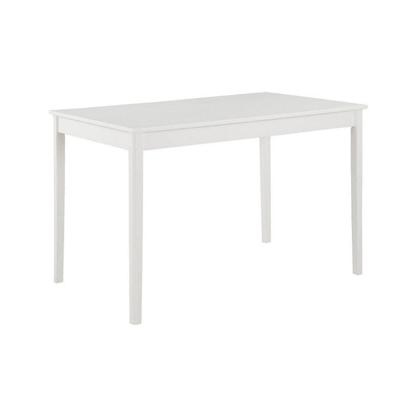 5-Piece White Dining Set for 4, Ladder Back Chairs