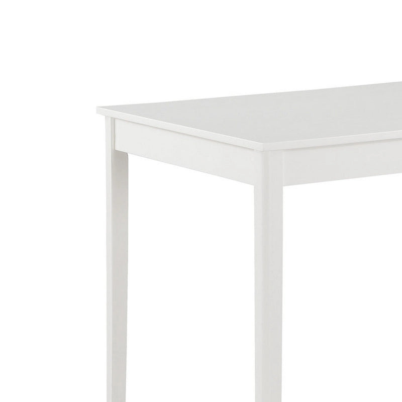 5-Piece White Dining Set for 4, Ladder Back Chairs
