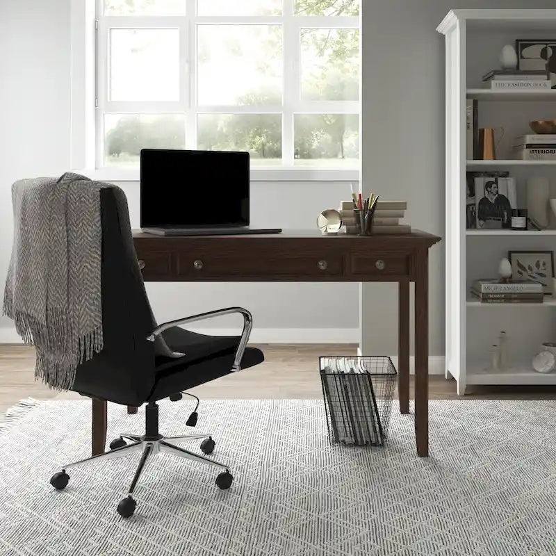 Brown Transitional 54-Inch Wide Desk with Drawers
