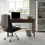 Brown Transitional 54-Inch Wide Desk with Drawers