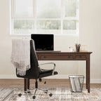 Brown Transitional 54-Inch Wide Desk with Drawers