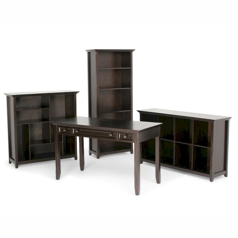 Brown Transitional 54-Inch Wide Desk with Drawers