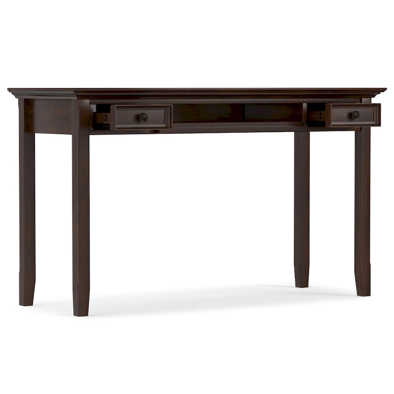 Brown Transitional 54-Inch Wide Desk with Drawers
