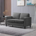 Gray Fabric Loveseat Sofa with Armrests - 2 Seater