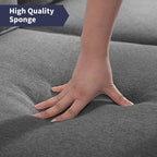 Gray Fabric Loveseat Sofa with Armrests - 2 Seater