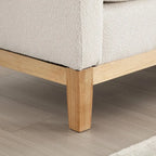 Elegant 53.5 Upholstered Ottoman Bench with Wood Legs & Bolster Pillows