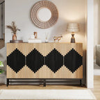 Sideboard Buffet Cabinet with 4 Doors and Adjustable Shelves