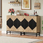 Sideboard Buffet Cabinet with 4 Doors and Adjustable Shelves