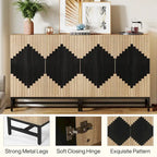Sideboard Buffet Cabinet with 4 Doors and Adjustable Shelves