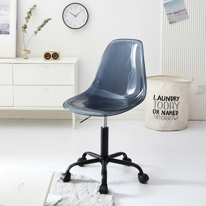 Clear Acrylic Armless Rolling Office Chair