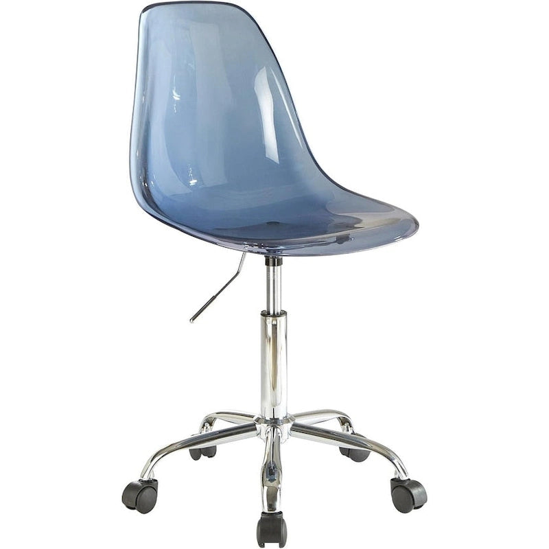 Clear Acrylic Armless Rolling Office Chair
