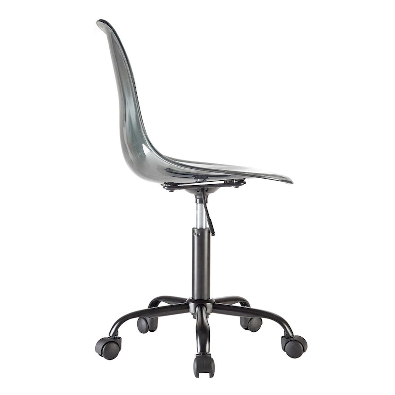 Clear Acrylic Armless Rolling Office Chair