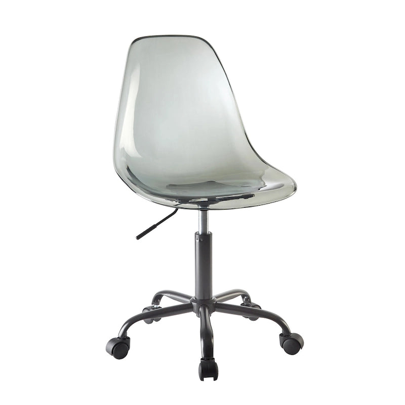 Clear Acrylic Armless Rolling Office Chair