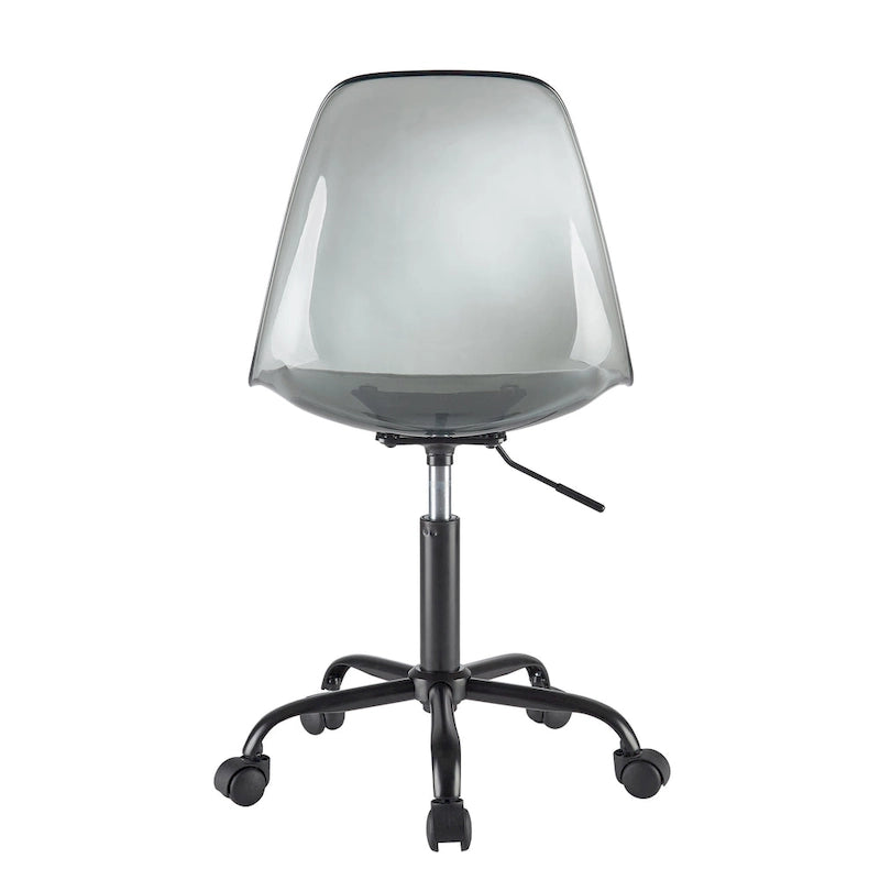 Clear Acrylic Armless Rolling Office Chair