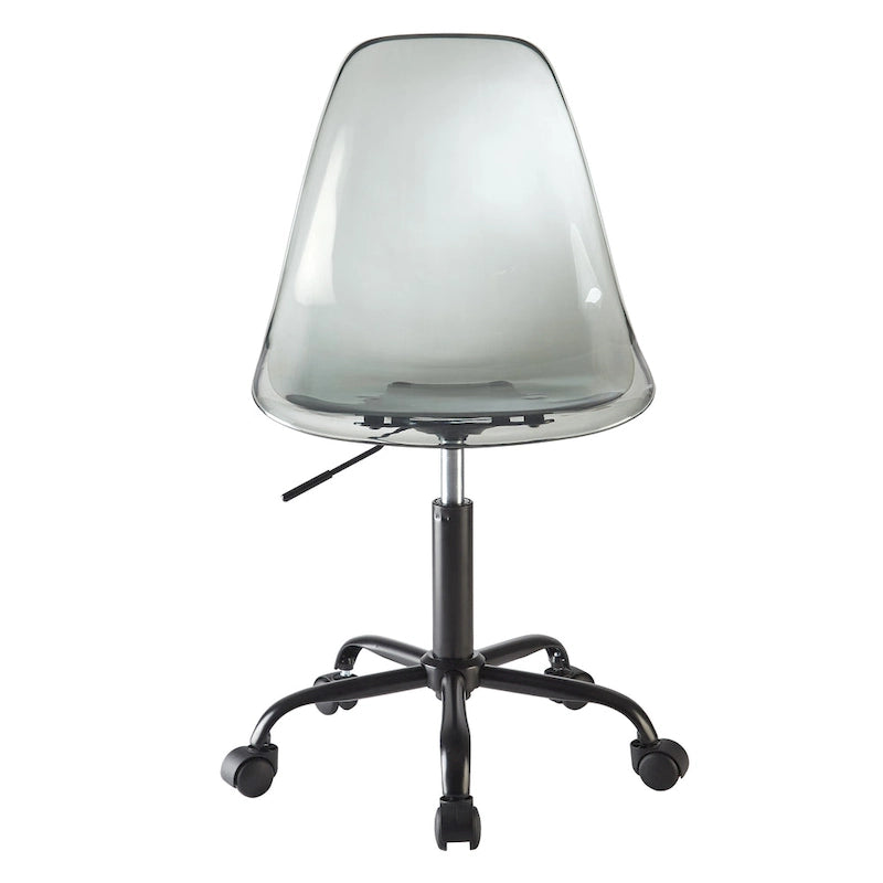 Clear Acrylic Armless Rolling Office Chair