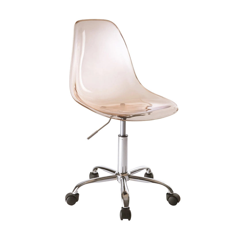 Clear Acrylic Armless Rolling Office Chair