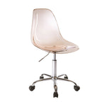 Clear Acrylic Armless Rolling Office Chair