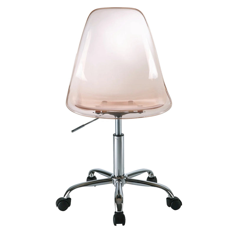 Clear Acrylic Armless Rolling Office Chair