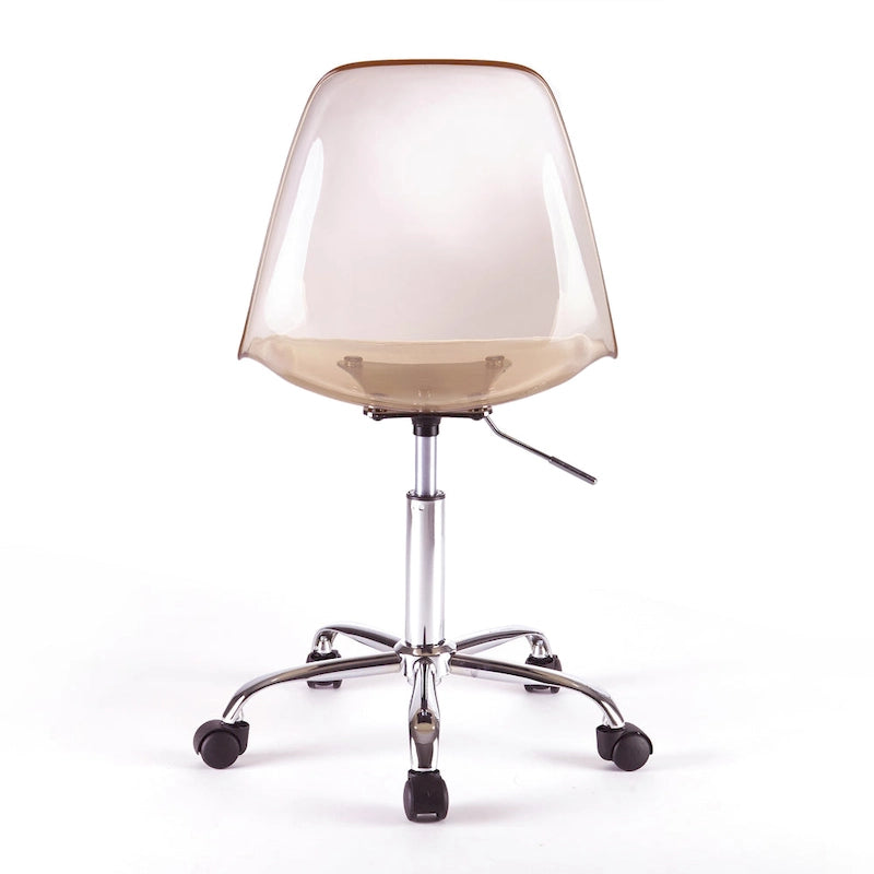Clear Acrylic Armless Rolling Office Chair