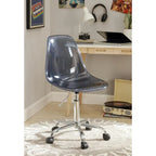 Clear Acrylic Armless Rolling Office Chair