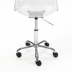 Clear Acrylic Armless Rolling Office Chair