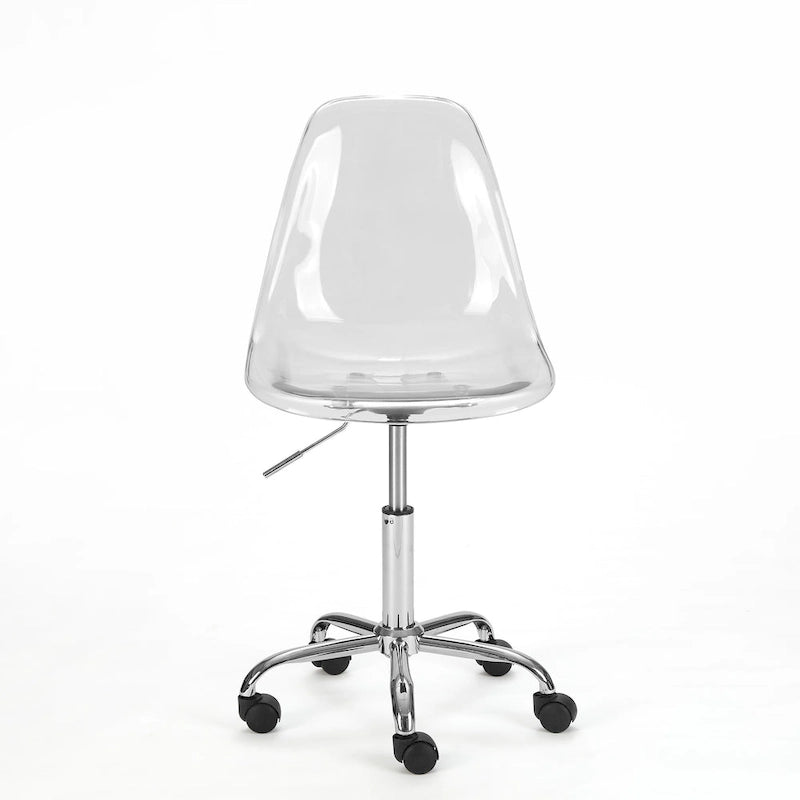 Clear Acrylic Armless Rolling Office Chair