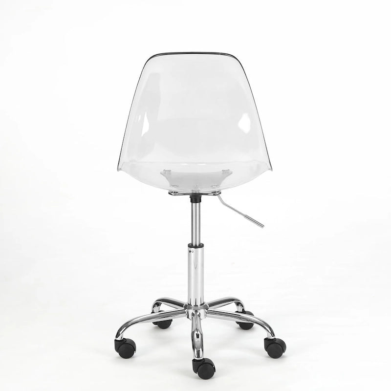 Clear Acrylic Armless Rolling Office Chair
