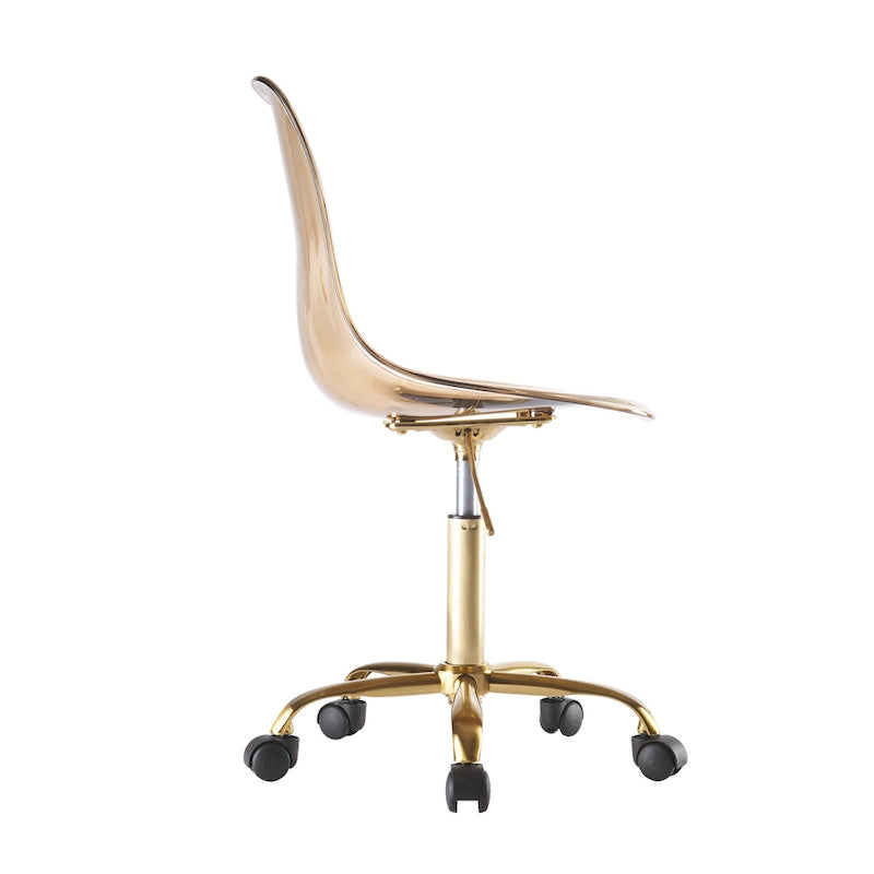Clear Acrylic Armless Rolling Office Chair