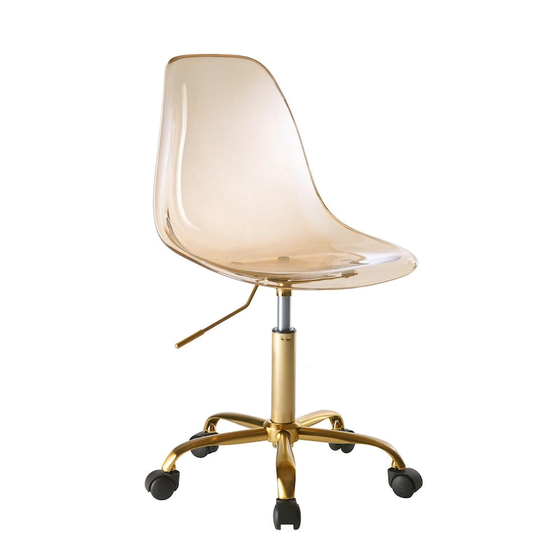 Clear Acrylic Armless Rolling Office Chair