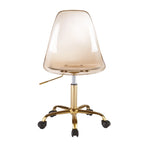 Clear Acrylic Armless Rolling Office Chair