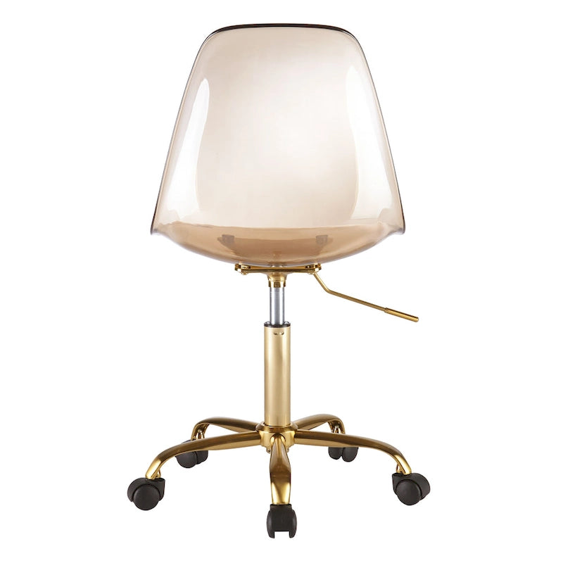 Clear Acrylic Armless Rolling Office Chair