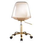 Clear Acrylic Armless Rolling Office Chair