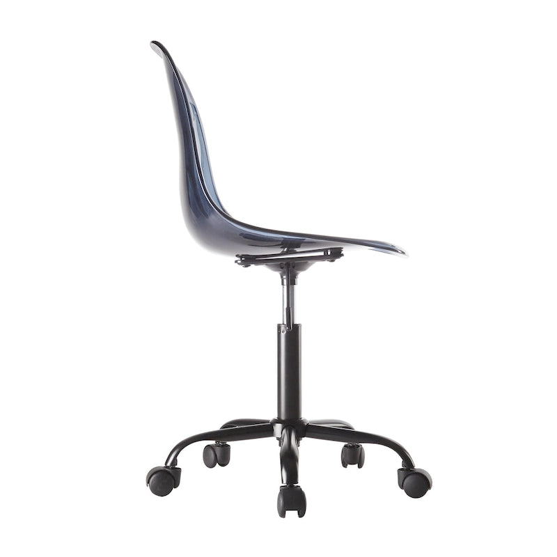 Clear Acrylic Armless Rolling Office Chair