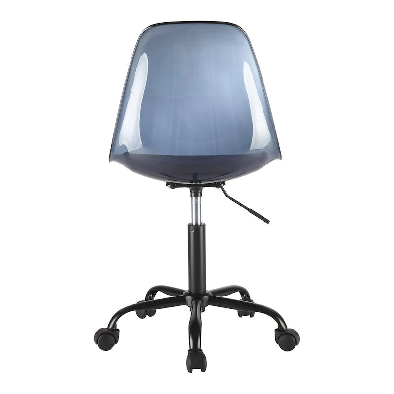 Clear Acrylic Armless Rolling Office Chair