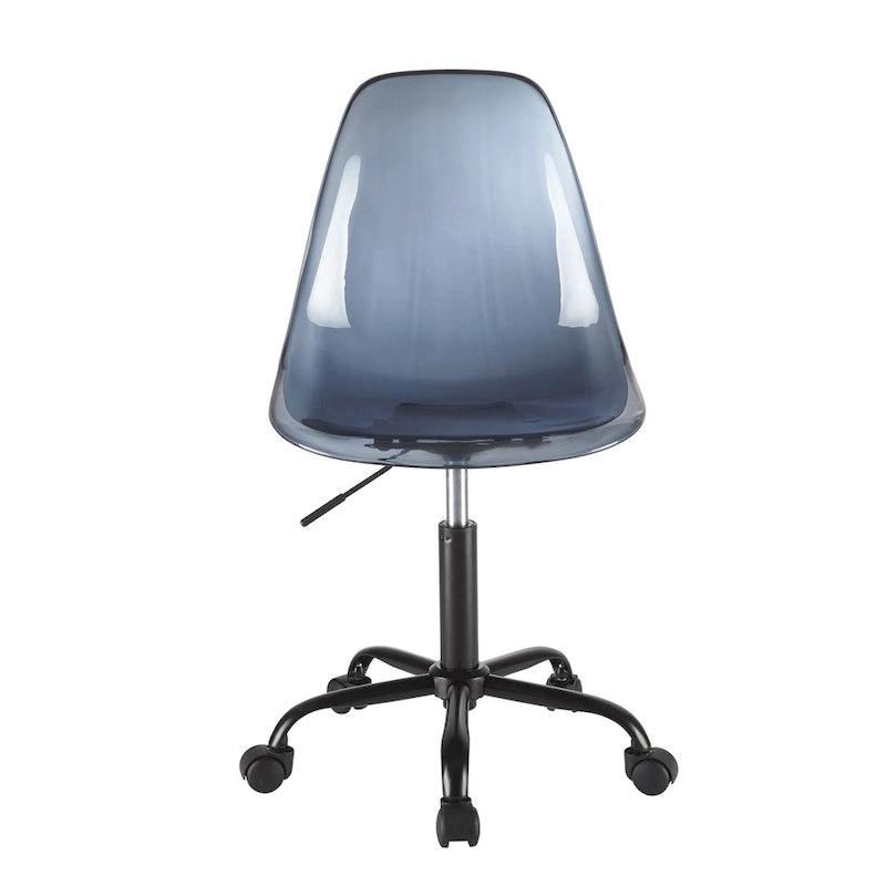 Clear Acrylic Armless Rolling Office Chair