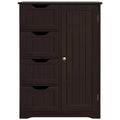 4-Drawer Floor Storage Cabinet with Cupboard - White/Gray/Espresso