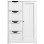 Yaheetech Large Bathroom Storage Cabinet Free-Standing Floor Cabinet with 4 Drawers and 1 Cupboard - N/A
