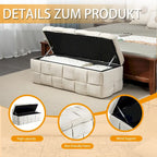 Velvet Upholstered Storage Ottoman Bench with Safety Hinge for Living Room,Bedroom