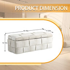 Velvet Upholstered Storage Ottoman Bench with Safety Hinge for Living Room,Bedroom