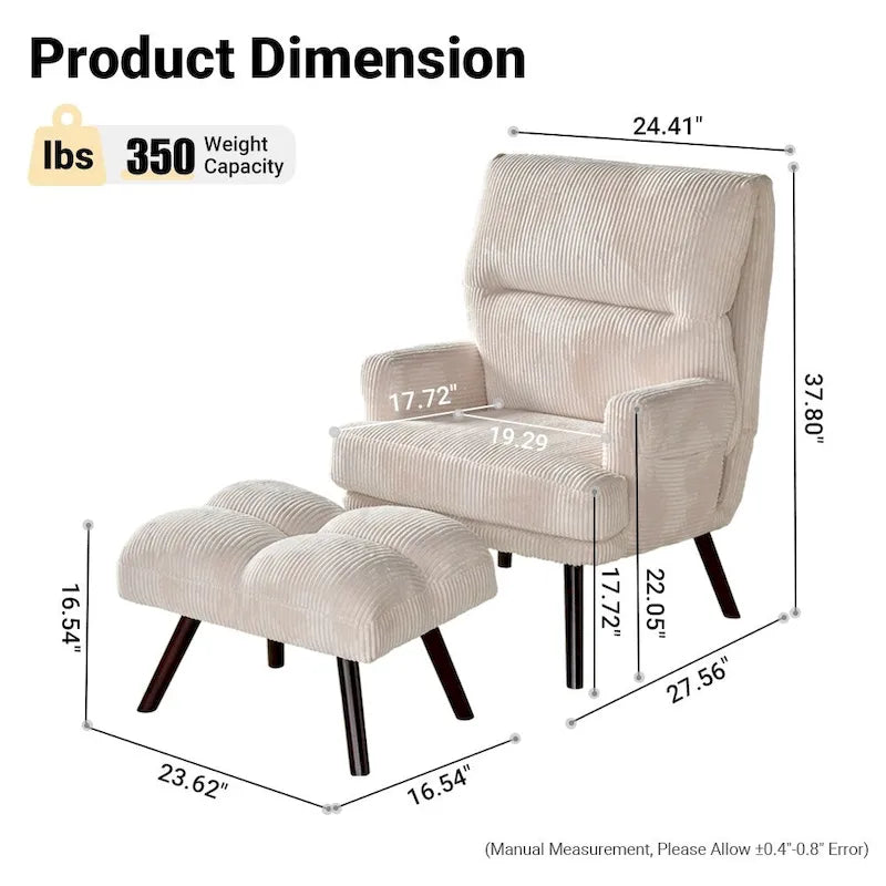 Ajustable Recliner Chair with Ottoman
