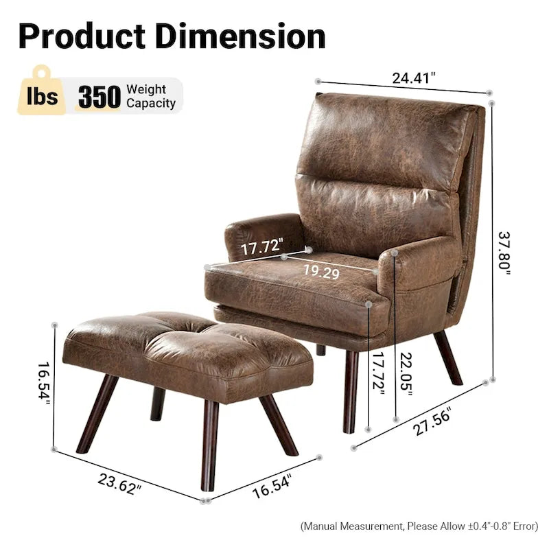 Ajustable Recliner Chair with Ottoman